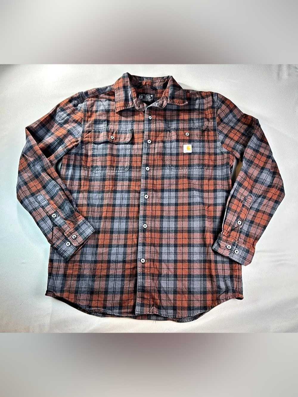 Carhartt Loose Fit Heavyweight Flannel Long-Sleeve Plaid Shirt Loose Fit